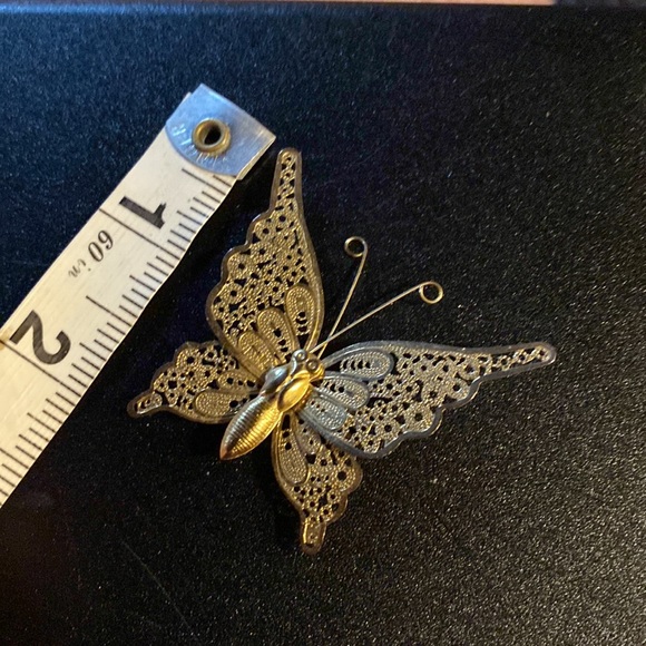 Dainty Goldtone Butterfly Pin - Picture 7 of 7